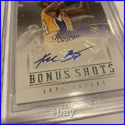 2013-14 Panini Prestige Bonus Shots Kobe Bryant Autograph BGS 9 / 10 auto SIGNED