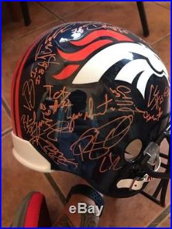 2013 Denver Broncos Team Signed Full Size Riddell Helmet Peyton Manning Jsa/loa