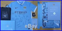 2015-16 Boxed Man City Home Shirt Signed by Squad with Official COA (8853)