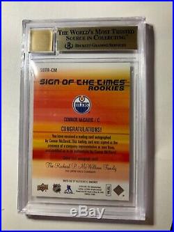 2015-16 Connor Mcdavid Sp Authentic Sign Of The Times Rookies Auto 85/99 Bgs 9.5
