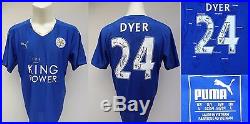 2015-16 Leicester City Squad Signed Nathan Dyer Champions Home Shirt (9264)