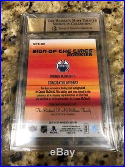 2015-16 SP Authentic Sign of the Times Rookie Auto #33/99 Connor McDavid BGS 9.5