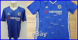 2016-17 Chelsea Champions Home Shirt Signed by Squad inc. Hazard & Costa (10449)