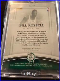 2016-17 Immaculate Bill Russell Signed AUTO 01/35 Boston Celtics