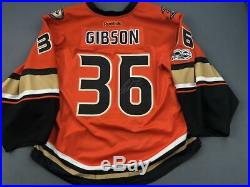 2016-17 John Gibson Anaheim Ducks Alternate Game Used Worn Signed Hockey Jersey