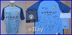 2016-17 Man City Home Shirt Signed by Squad inc. Aguero with Official COA (9414)