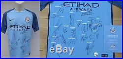 2016-17 Man City Home Shirt Signed by Squad inc. Silva Official COA (10092)