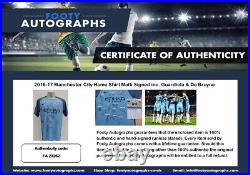 2016-17 Manchester City Home Shirt Multi Signed inc. Guardiola & De Bruyne + COA
