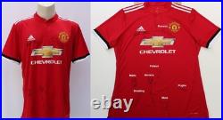 2017-18 Manchester United Home Shirt Multi signed inc. Robson & Pogba COA & Map