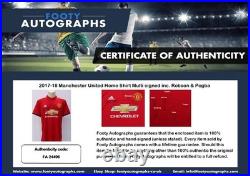 2017-18 Manchester United Home Shirt Multi signed inc. Robson & Pogba COA & Map