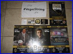 2017 Vegas Golden Knights Inaugural Bronze Puck Towel Signed Tickets & Programs