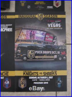 2017 Vegas Golden Knights Inaugural Bronze Puck Towel Signed Tickets & Programs