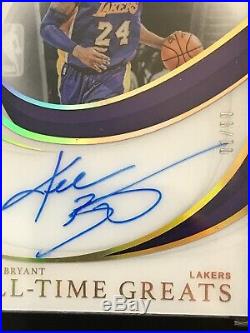 2018-19 Immaculate Acetate All-Time Greats Kobe Bryant Signed AUTO 01/99 Lakers