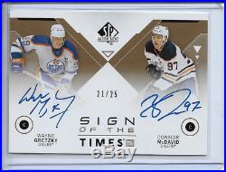 2018-19 SP Authentic Sign of the Time Dual Auto /25 Connor McDavid Wayne Gretzky
