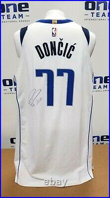 2018 Luka Doncic Signed Mavs Game Worn Used Rookie Jersey Sia Auto Photo Matched