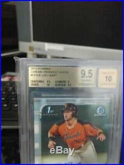 2019 Bowman Chrome JOEY BART RC Rookie Signed Auto Giants BGS 9.5 with10