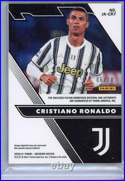 2020 21 Panini Obsidian Soccer Cristiano Ronaldo ORANGE JERSEY AUTO #6/10 signed