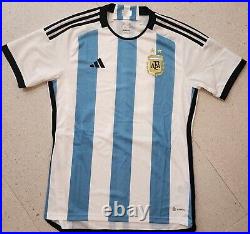 2022 World Cup Argentina Lionel Messi Signed Soccer Jersey Icons LOA