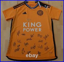 2023-24 Leicester City Women's 3rd Shirt Squad Signed + COA & Map (23658)