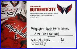 (2) 2015-16 Alex Ovechkin Game Worn & Signed Gloves JSA COA Washington Capitals