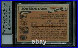 49ers Joe Montana Signed Card 1981 Topps RC #216 Auto Graded Gem 10! BAS Slabbed