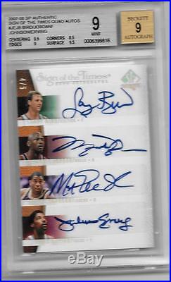 #4/5 Michael Jordan Larry Bird Magic Julius Erving 2007 Sign Times Autograph Sp