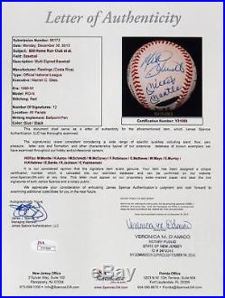 500 Home Run Club Signed Baseball Mickey Mantle Hank Aaron Willie Mays JSA & UDA