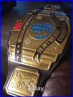 86/87 WWF Intercontinental championship belt ACCURATE leather signed by HTM