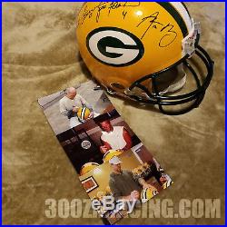 AARON RODGERS BRETT FAVRE BART STARR Autographed Signed Packers Proline Helmet