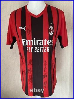 AC Milan Genuine Signed 21/22 Shirt Inc Theo, Giroud, Saelemaekers, Exact Proof