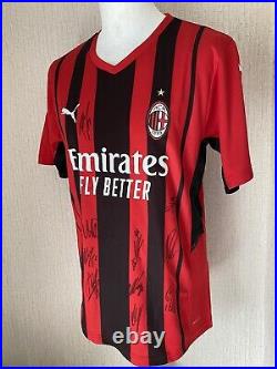 AC Milan Genuine Signed 21/22 Shirt Inc Theo, Giroud, Saelemaekers, Exact Proof