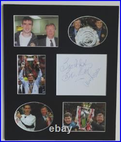 ALEX FERGUSON MANCHESTER UNITED AUTOGRAPHS DISPLAY IN MOUNT 12x10 BRIAN KIDD