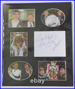 ALEX FERGUSON MANCHESTER UNITED AUTOGRAPHS DISPLAY IN MOUNT 12x10 BRIAN KIDD