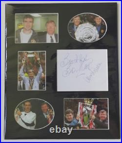 ALEX FERGUSON MANCHESTER UNITED AUTOGRAPHS DISPLAY IN MOUNT 12x10 BRIAN KIDD