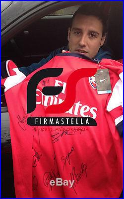 Arsenal Signed Football Shirt+photo Proofsee Santi Carzola Hold This Shirt