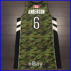 Adidas Toronto Raptors Anderson Signed Game Issued Pro Cut Military Camo Jersey