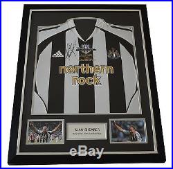 Alan Shearer SIGNED FRAMED Shirt Photo Autograph Newcastle United Testimonial