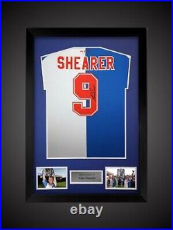 Alan Shearer Signed Blackburn Rovers Football Shirt In A Frame £149