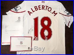 Alberto Moreno #18 Signed & Match worn Shirt Liverpool FC v Man United Red Cross