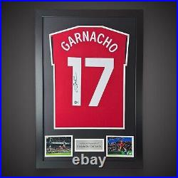 Alejandro Garnacho Hand Signed Manchester United Framed Shirt With COA £305