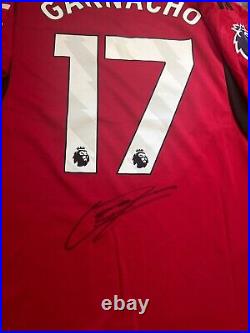 Alejandro Garnacho Signed Manchester United Home Shirt Wit Coa Included