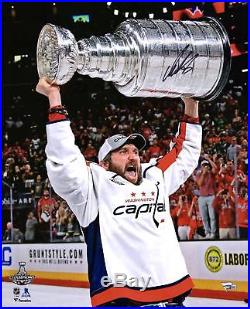 Alex Ovechkin Washington Capitals 2018 Stanley Cup Champs Signed 16x20 Cup Photo