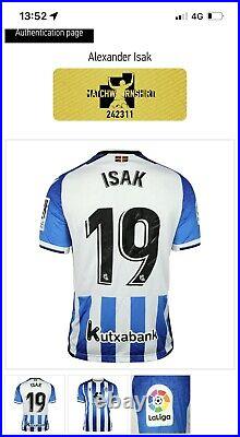 Alexander Isak Match Worn Signed Shirt, Real Sociedad Newcastle COA