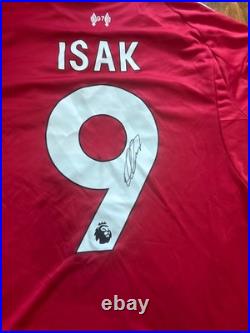 Alexander Isak signed Liverpool home shirt with COA included