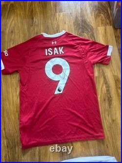 Alexander Isak signed Liverpool home shirt with COA included