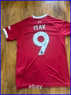 Alexander Isak signed Liverpool home shirt with COA included