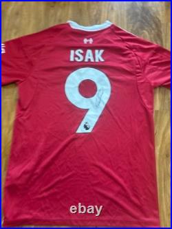 Alexander Isak signed Liverpool home shirt with COA included