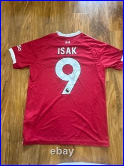 Alexander Isak signed Liverpool home shirt with COA included