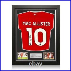 Alexis Mac Allister Signed Liverpool 2023-24 Football Shirt. Standard Frame