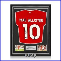 Alexis Mac Allister Signed Liverpool 2023-24 Football Shirt. Superior Frame